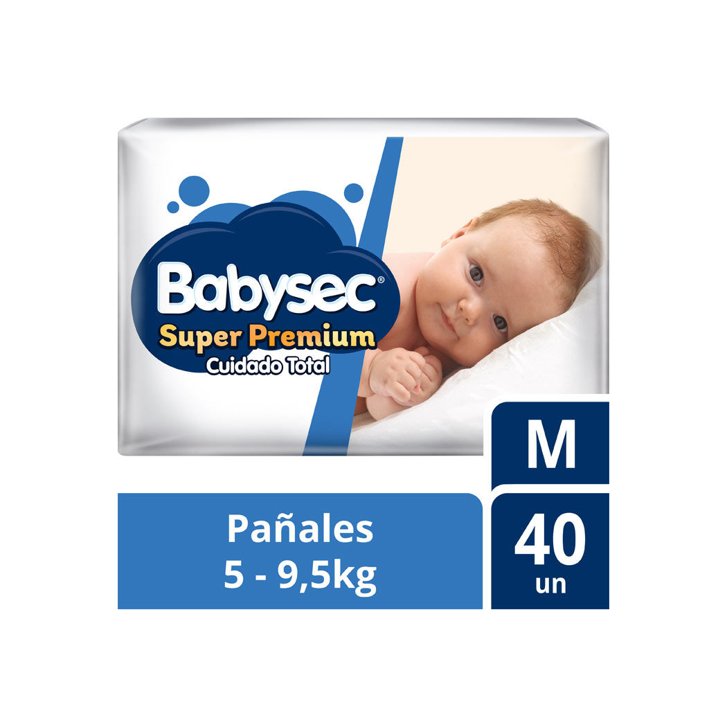 Babysec Pañales para bebe Super Premium M 40 Unidades