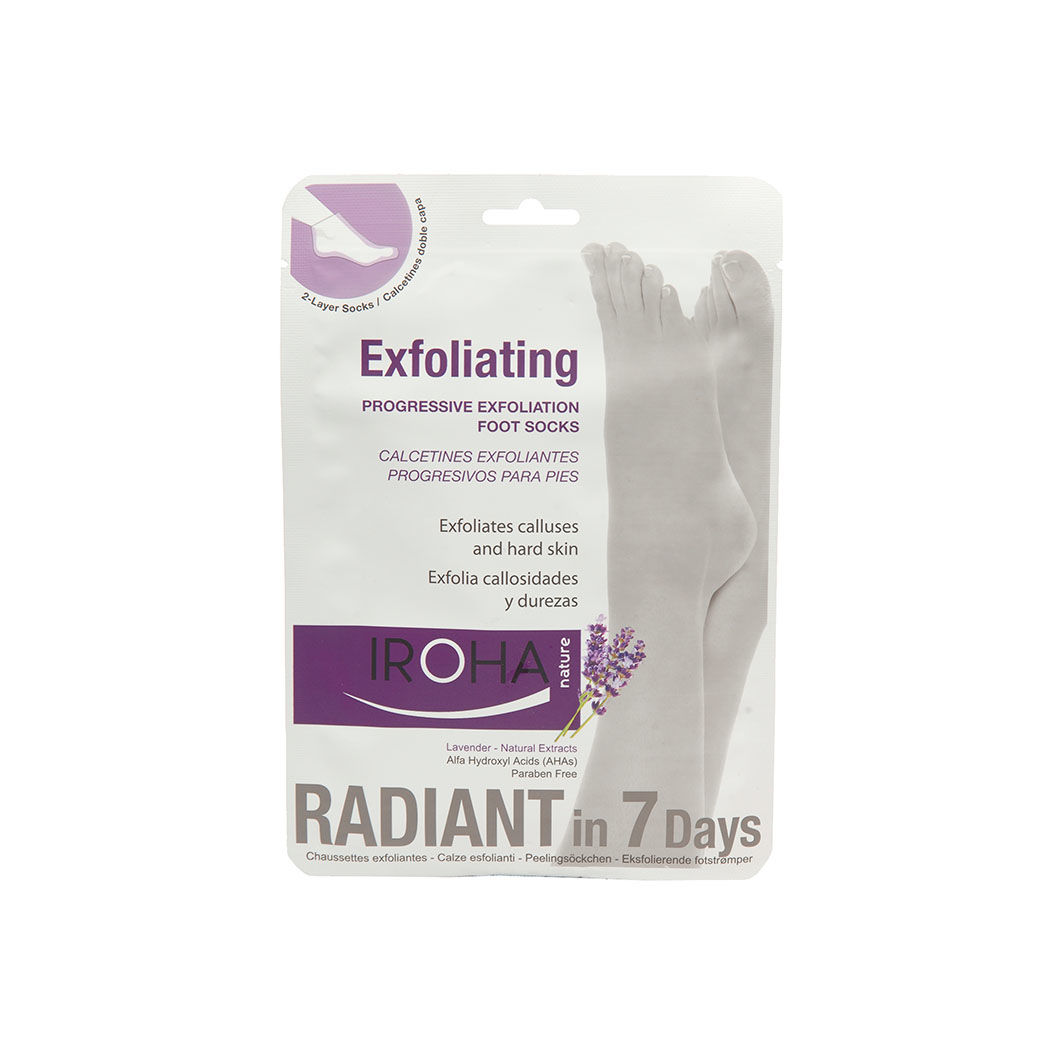 Calcetines exfoliantes progresivos para pies de lavanda Calcetines exfoliantes progresivos para pies de lavanda