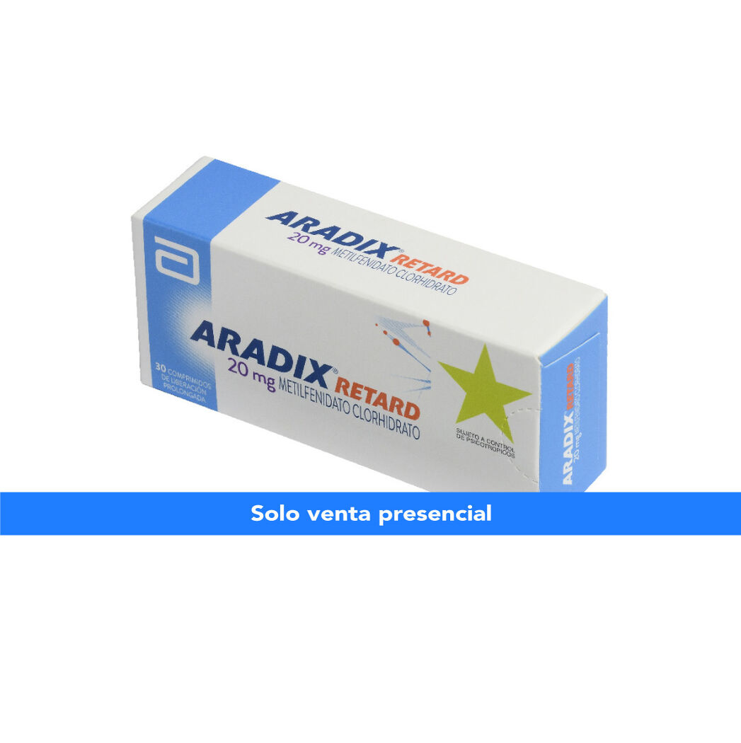 Aradix Ret Metilfenidato 20 mg 30 Comprimidos Productos Salcobrand