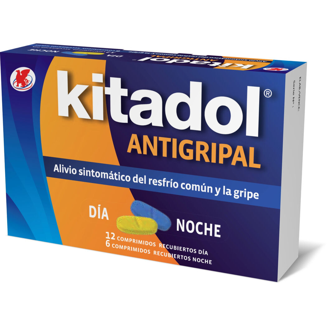 Kitadol Antigripal Paracetamol 12 Días + 6 Noches 18 Comprimidos
