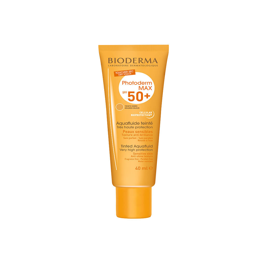 Protector Solar Photoderm Max Aquafluide F50+ color dorado | Productos |  Salcobrand